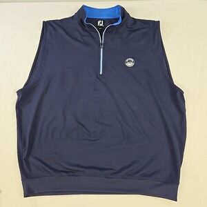 FootJoy FJ Performance Golf Vest Men's XL 1/4 Zip Stretch Navy Pease Golf Course